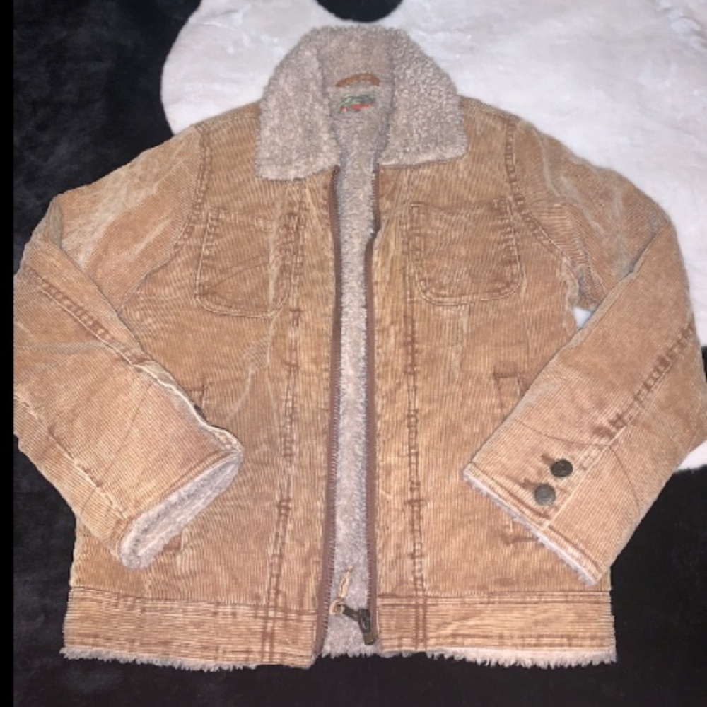 Suede and Corduroy Fur Coat